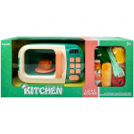 Rotujúca mikrovlnná rúra krémovo-modrá